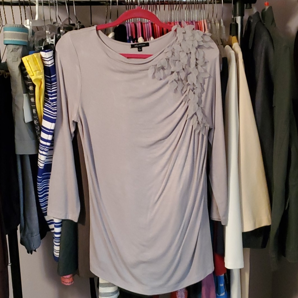 Anne Klein organza petal t-shirt